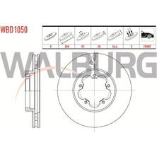 WALBURG-WBD1050 - Fren Disk Ön Transıt V184 06> Transıt V347 06> Önden Çekişli  5 Bijon Havalı 280MM