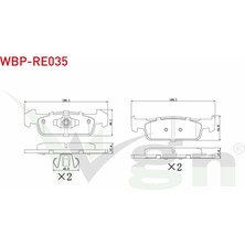 WAGEN-WBP-RE035 - Fren Balatası Ön Logan Iı 12> 1.2 Sandero Iı 12> 1.2