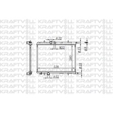KRAFTVOLL-08040067 - Motor Su Radyatoru P307 Xsara Vts EW10J4 (2,0 16V) TU5JP4 (1,6 16V) / (Mt) (380*538*16) Brazıng (Mt)
