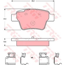 TRW-GDB1678 - Fren Balatası Arka P207 06> P307 00> / C4 04>