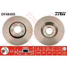 TRW-DF4849S - Fren Diski Ön C5 Jumpy Expert Scudo 2.0 07>