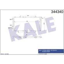 KALE-344340 - Su Radyatörü Peugeot Boxer - Cıtroen Jumper - Fıat Ducato 1.9/2.5d-Td 2.8hdı 97<02 (Mt) (Ac/nac) [brazıng] [790X408X26]
