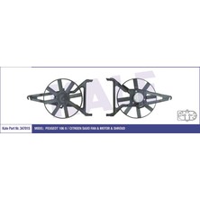 KALE-347015 - Fan Motoru Peugeot 106 Iı - Cıtroen Saxo 1.4/1.6 8V 96<03 (Nac) (90W 12V) Davlumbazlı