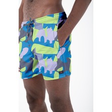 Miami Beach Karışık Desenli Renkli Erkek Standart Boy Mayo Deniz ve Havuz Şortu