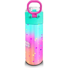 Coral High Kidsrenkli Dondurmalı Kedi Desenli Pipetli ve Direkt Içim Çelik Termos 500 ml 31812