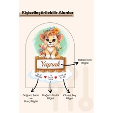 Giftcrea Kişiye Özel Pleksi Bebek Doğum Bilgileri Tablosu – Sevimli Aslanlı Tasarım