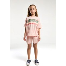 Kız Çocuk Pembe Şort Takım