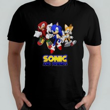 Pixxa Sonic The Hedgehog Kirpi Unisex %100 Pamuklu Bisiklet Yaka T-Shirt Model 2