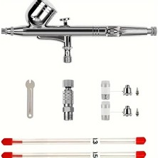 Airbrush Kiti 0,3 0,2 0,5 mm Nozüllü Iğne Hava Çift Hareketli Hava Fırçası Tabancası