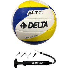 Delta Alto Özel El Dikişli 5 Numara Voleybol Topu + Çok Fonksiyonlu Top Şişirme pompası seti