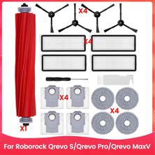 Pouxheu Qrevo S/qrevo Pro/qrevo Maxv Robot Süpürge Için Aksesuar Seti Ana Yan Fırça Hepa Filtre Paspas Bezi Toz Torbaları (Yurt Dışından)