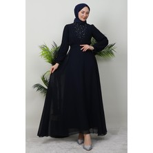 Giza Store Damla Şifon Elbise Lacivert