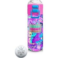 Coral High Kids Grafiti Desenli Pipetli ve Direkt Içim Çelik Termos 500 ml 31961