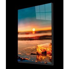 Marsilyan- Sarı Günbatımı Cam Tablo Yellow Sunset