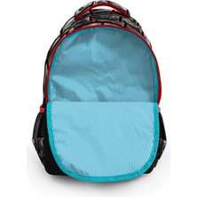 Coral High Kids Siyah Kırmızı Araba Desenli Üç Bölmeli Okul Sırt Çantası 14429