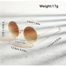 Alivions Sarı Metal Çerçeveli Oval Unisex Gözlük