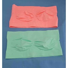 Elite Kadın Strapless Büstiyeri 2'li Paket Beden L-Xl Renk  Somon  - Su Yeşili