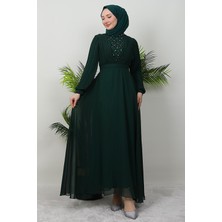 Giza Store Damla Şifon Elbise Zümrüt