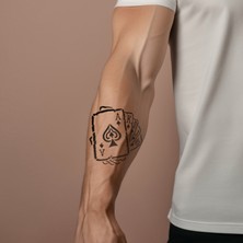 One Spray Tattoo Iskambil Kartları Dövme Şablonu