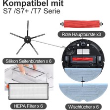 Pouxheu S7 Plus Pro Ultra Max Maxv Vakum Ana Yan Fırça Hepa Filtre Paspas Bezi Toz Torbaları (Yurt Dışından)