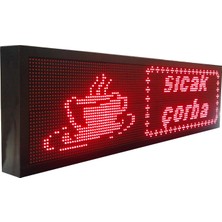 Ledgrafık 32X96 cm Çift Taraflı Kayan Yazı Kırmızı LED Tabela Telefondan Wifi ile Kontrol