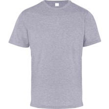 Kant Penye Kumaş Bisiklet Yaka Kısa Kollu Tshirt Gri