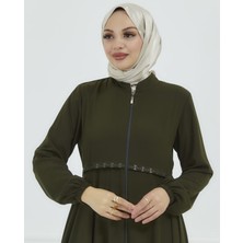 Katya Kadın Belden Oturtmalı Medine Ipeği Kolu Lastikli Ferace