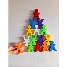 Montessori 15 Parça Insan Denge Seti, Eğitici 3D Yazıcı Baskı Oyuncak, Denge Oyuncağı