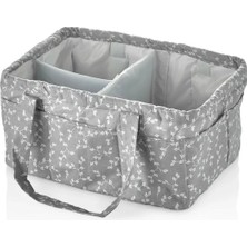 Katlamalı Anne & Bebek Organizer 795 Gri Çiçek