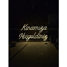 Çizgi Neon Kınamıza Hoşgeldiniz Işıklı Neon LED Duvar Dekarasyon - GÜN IŞIĞI 60*45 CM