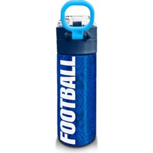 Coral High Kids Lacivert Saks Futbol Desenli Pipetli ve Direkt Içim Çelik Termos 500 ml 31897