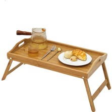 Decorev  Bambu Yatak Keyif Tepsisi Katlanır Ayaklı  (50 x 30 cm)