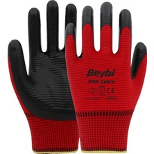 Beybi Pn5 Zebra Gıda Uyumlu Nitril Eldiven Kırmızı