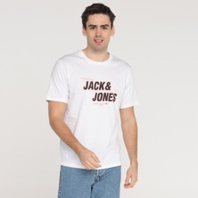 Jack & Jones Erkek Gögüs Logo Baskili %100 Pamuklu Tisört - Stars