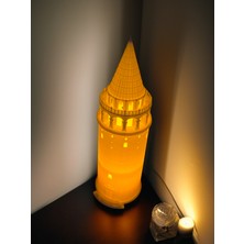 MegArt3D Galata Kulesi Tealight Mum Aydınlatmalı Dekoratif Obje Ev ve Ofis Dekoru