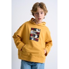 Alexander Gardi Alexandergardı Kanguru Cepli Baskılı Kapüşonlu Çocuk Sweatshirt