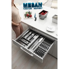 Çekmece Içi Kaşıklık ve Bıçaklık Düzenleyici  Antresit, 64X48 Yandan ve Boydan 4cm Kesilebilir