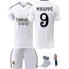 Reall. Madridd. Mbappe  Çocuk Alt-Üst Takım T-Shrt +Şort+Çorap+Bileklik