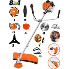 Eisenn Alman JET-F30 Yan Tırpan 8 In 1 Full Set Hediyeli Benzinli Motorlu Ot Çalı Çim Biçme Makinesi