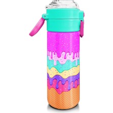 Coral High Kids Pembe Rengarenk Dondurma Desenli Pipetli ve Direkt Içim Çelik Termos 500 ml 31938