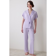 Lana Lila Pantolon Pijama Takımı