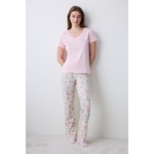 Pink Roses Pantolon Pijama Takımı