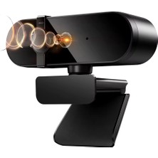 CoverZone Webcam 4K Konferans Kamera Gizlilik Bandı Dahili Mikrofon Chat Görüntülü Sohbet Yayın Kamerası Hd Video Web Kamerası 813