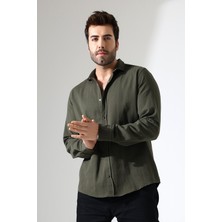 Dosesa Erkek Büyük Beden Gabardin Gömlek – Slim Fit, Rahat Kesim, Çıtçıtlı, Şık ve Spor Gömlek