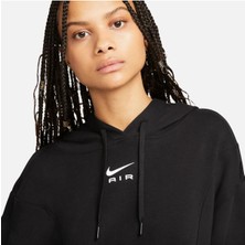 Nike Sportswear Air Oversized Mod Crop Fleece Kadın Siyah Hoodie DV8048-010