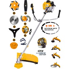 Wacker Pro Germany WS-5900 Full Set 8 In 1 Yan Tipi Benzinli Motorlu Ot Çalı Tırpanı Çim Biçme Makinesi