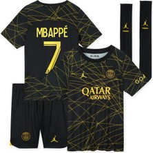 Psg Mbappe Gold Çocuk  Alt-Üst Takım T-Shrt +Şort+Çorap+Bileklik