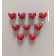 AZKAR 9'lu Gül Kurusu Renginde Küçük Kalp Magnet, Buzdolabı Süsü, Buzdolabı Magneti, El Yapımı Magnet Seti