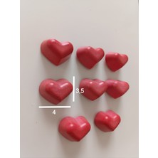 AZKAR 8'li Gül Kurusu Renginde Kalp Magnet, Buzdolabı Süsü, Buzdolabı Magneti, El Yapımı Magnet Seti