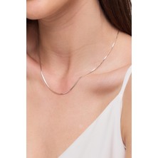 Kural Jewelry 925 Ayar Gümüş Gurmet Tondo Kare 45 cm Ayarlanabilir Zincir Kadın Kolye